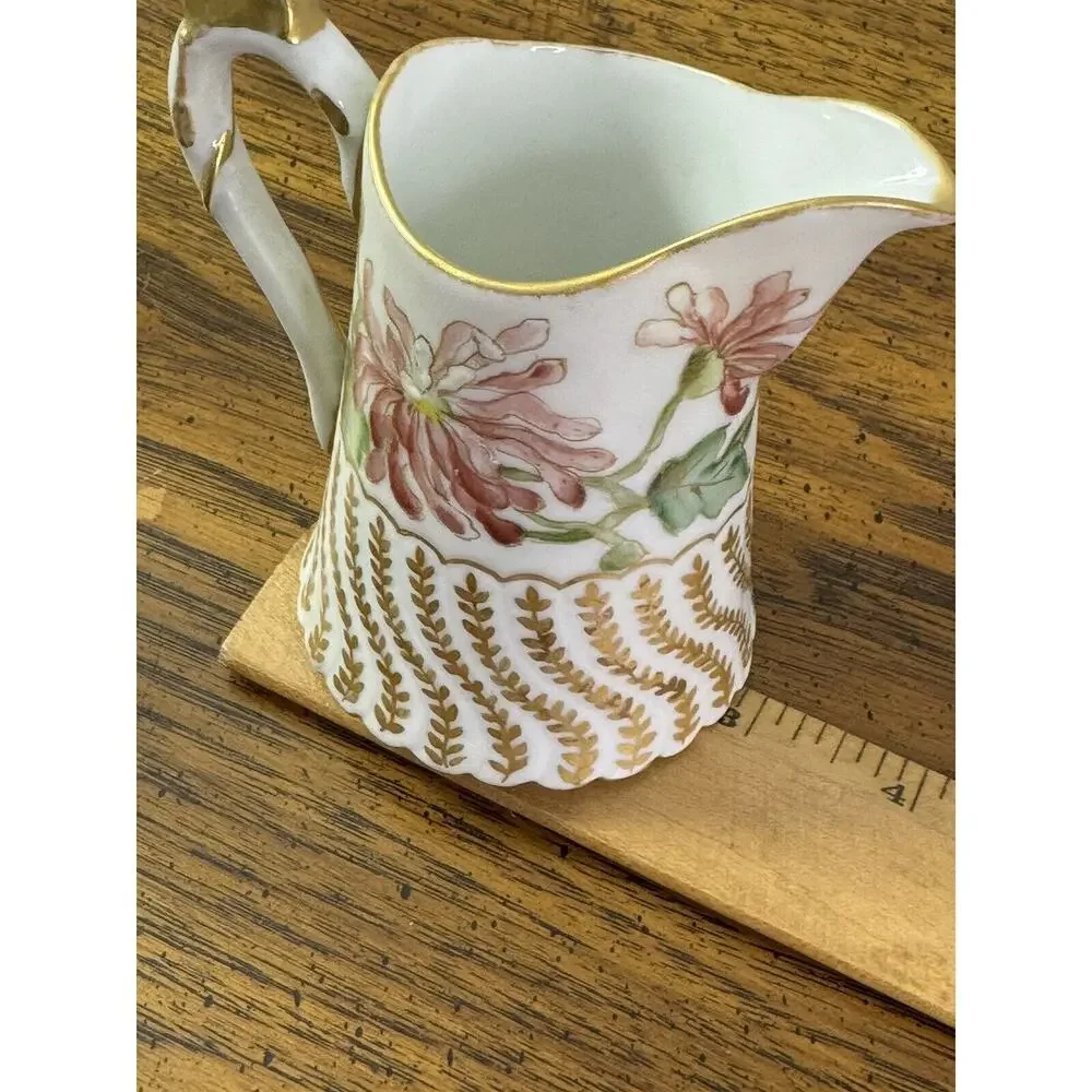Antique 1900-1920s T&V Limoges France Pitcher Cream Milk Syrup F H George Signed